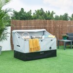 Bo�te de rangement dext�rieur - casa. pro - alanno 850 l - gris - protection toute saison - m�tal et ...