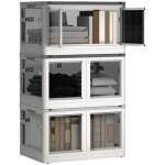 Boîte de rangement - homcom - 69l - pliable et empilable - en plastique - couvercle et 4 roulettes accès ... Boîte de rangement - homcom - 69l - pliable et empilable - en plastique - couvercle et 4 roulettes accès ...