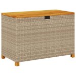 Bo�te de rangement de jardin vente - flash - coffre dext�rieur beige r�sine tress�e bois dacacia@2830853@ ...