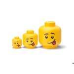 Bo�tes de rangement - lego - set de 3 pcs - tailles mini petite et grande - plastique - jaune