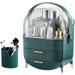 Bo�te de rangement de maquillage transparente avec porte - pinceaux de maquillage avec 2 tiroirs vert ...
