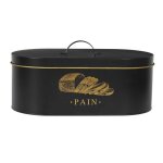 Bo�te de rangement en m�tal noir et dor� pour pain - luxor