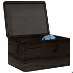 Bo�te de rangement - vidaxl - bois de pin massif - 40 x 30 x 13 cm - couvercle � charni�res - 1 compartiment ...