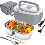 Bote repas lectrique chauffante 1. 5l 80w portable inox 12v / 24v voiture camion et 220v maison bureau ...