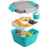 Bo�te � salade / repas de 15 l sans bpa � 3 compartiments avec r�cipient pour vinaigrette et cuill�re ...