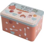 Bote  sucres en morceaux en mtal avec imprims multicolore