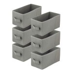 Bo�te textile 15x31x15 gris fonc� - lot de 6