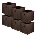 Bo�te textile 31x31x31 brun fonc� - lot de 6