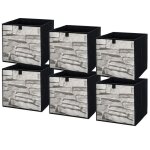 Bo�te textile 31x31x31 pierre - lot de 6
