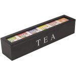 Bote  th organiseur de sachets de th bote de rangement rustique  6 compartiments avec couvercle ...