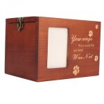 Bo�te urne en bois pour animaux de compagnie avec cadre photo cercueil comm�moratif en bois pour cendres ...