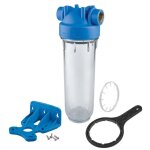 Bo�tier de filtre � eau - atlas filtri - 10 - raccord laiton 1 / 2 - transparent - support mural inclus ...