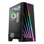 Boitier moyen tour atx - aerocool - mirage v2 rgb - panneau vitr - 3 ventilateurs 120 mm - noir