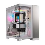 Boitier moyen tour e - atx - corsair - 6500x - blanc et argent - circulation d'air optimale - usb et ...