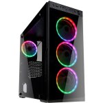 Boitier pc atx kolink horizon - noir - led rgb - moyen tour - 3x 120 mm led rgb faade, 120 mm led rgb ...