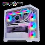 Botier pc gamer - spirit of gamer - spark artic - rgb - 6 ventilateurs - verre tremp
