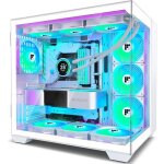 Boitier pc gaming - foifkin - f600 - 6 ventilateurs argb pwm - verre panoramique 270� - usb type - c