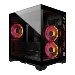 Botier pc mini - m. red - mr - 036 - mini - itx - moyen tour - noir avec fentre vitre
