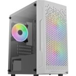 Botier pc mini tour micro atx - aerocool - trinity mini frgb - panneau vitr - blanc - tu
