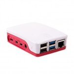 Boitier pc - raspberry pi - 4 - rouge et blanc - protection - accs connectiques