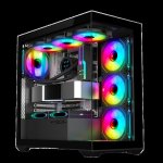 Botier pc gamer - spirit of gamer - spark dark - rgb - 6 ventilateurs - compatible atx / matx / mitx ...