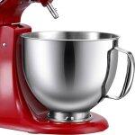 Bol en acier inoxydable - kitchenaid - 45  5 litres - compatible k45ss ksm75 ksm150 - inox 304 - rouge ...