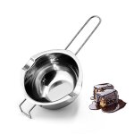Bols bain - marie acier inoxydable 500ml lot de 2 avec poign�e et grattoir pour chocolat beurre fromage ...