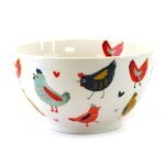 Bol en grs motif poules bldine - 480 ml