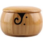 Bol laine bambou - 1 pi�ce tricot main portable couvercle support laine crochet rangement fil coton cadeau ...