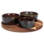 Excellent bols de service avec plateau rond set de 4 brun ko - 278000710brown