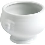 Lot de 4 soupires en porcelaine tte de lion - l 11 x l 11 x h 9 cm - blanc