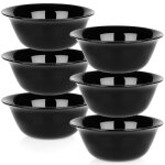 Bols en verre opale - lot de 6 - 300 ml - noir