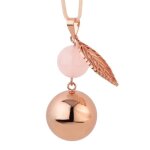 Bola bola de grossesse collier perle et feuille rose - tu