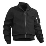 Bomber cargo homme blouson de pilote multi - poches couleur unie - noir