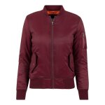 Bomber femme - urban classic - basic - bordeaux - poche zippe - doublure orange