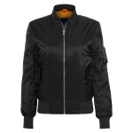 Bomber femme - urban classic - basic - noir - poche zipp�e - doublure orange