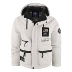 Bomber homme blouson de pilote cargo a capuche grande taille - blanc Bomber homme blouson de pilote cargo a capuche grande taille - blanc