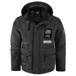 Bomber homme blouson de pilote cargo a capuche grande taille - noir Bomber homme blouson de pilote cargo a capuche grande taille - noir