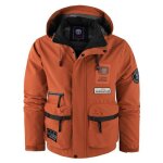 Bomber homme blouson de pilote cargo a capuche grande taille - rouge