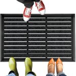 Bomoe alugant paillasson en aluminium anthracite 50x80 cm - tapis en caoutchouc pour intrieur extrieur ...