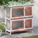 Bon march - cage enclos pour lapins - suikun - clapier pour extrieur 4 portes marron bois plds737960 ...