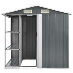 Bon plan abri de jardin - jili hot - cabane � outils avec �tag�re gris 205x130x183cm fer thome4398095 ...