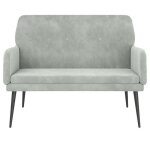 Bon plan banc style franais - jili hot - banquette gris clair 108x79x79cm velours pour entre / couloir ...