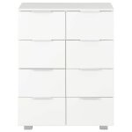 Bon plan buffet bahut commode salon - jili hot - buffet blanc brillant 60x35x80cm - bois ding�nierie ...