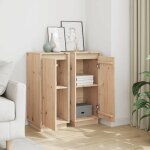 Bon plan buffet bahut vaisselier - jili hot - buffets - 2 pcs - 315x34x75cm - bois massif de pin - commode ...
