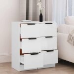 Bon plan buffet bahut vaisselier - jili hot - buffets - 2 pcs - blanc 30x30x70cm - bois ding�nierie - ...