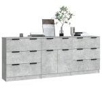 Bon plan buffet bahut vaisselier - jili hot - buffets - 3 pcs - gris bton - bois dingnierie - commode ...