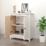 Bon plan buffet bahut vaisselier - jili hot - buffet blanc 70x35x80cm - bois massif de pin - commode ...