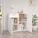 Bon plan buffet bahut vaisselier - jili hot - buffet blanc 80x36x75cm - bois ding�nierie - commode salon ...