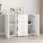 Bon plan buffet bahut vaisselier - jili hot - buffet blanc 91x295x65cm - bois dingnierie - commode salon ...